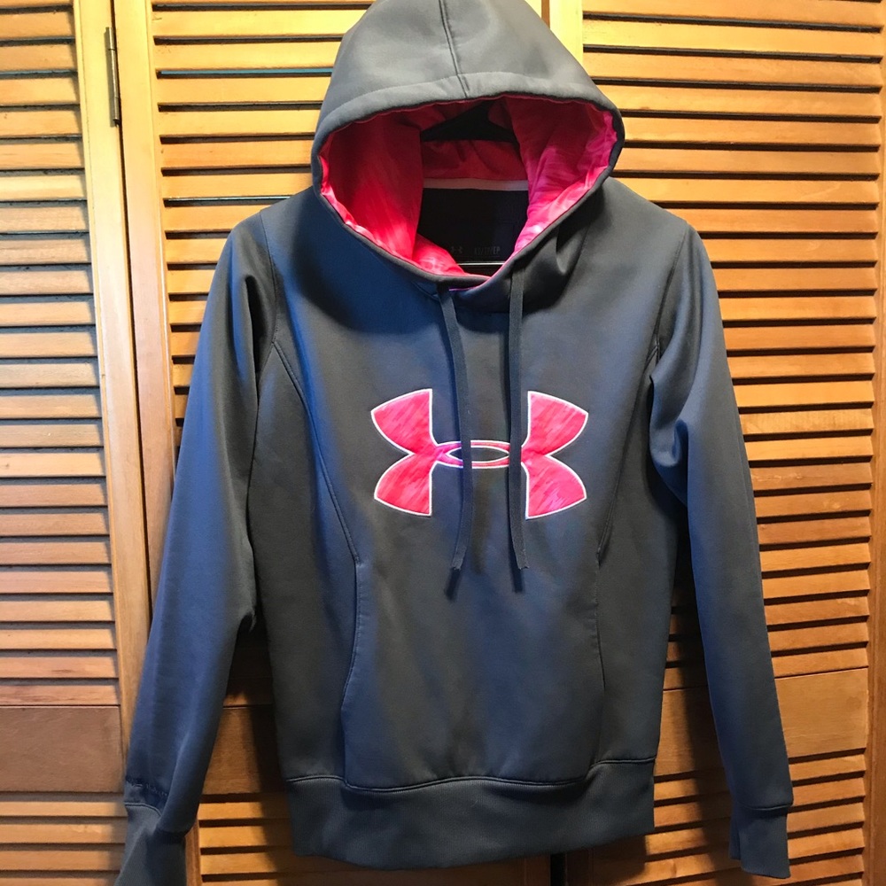 Under Armour Grey & Pink Coldgear Hoodie